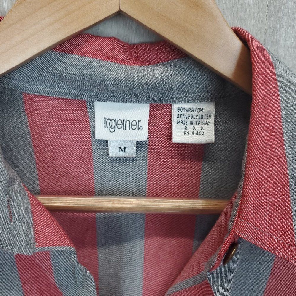 Together Vintage Striped Button Down Shirt G-0184 - Picture 9 of 9